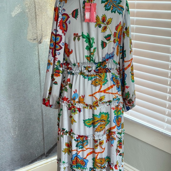 Floral Ruffle Wrap Dress - Picture 2 of 4